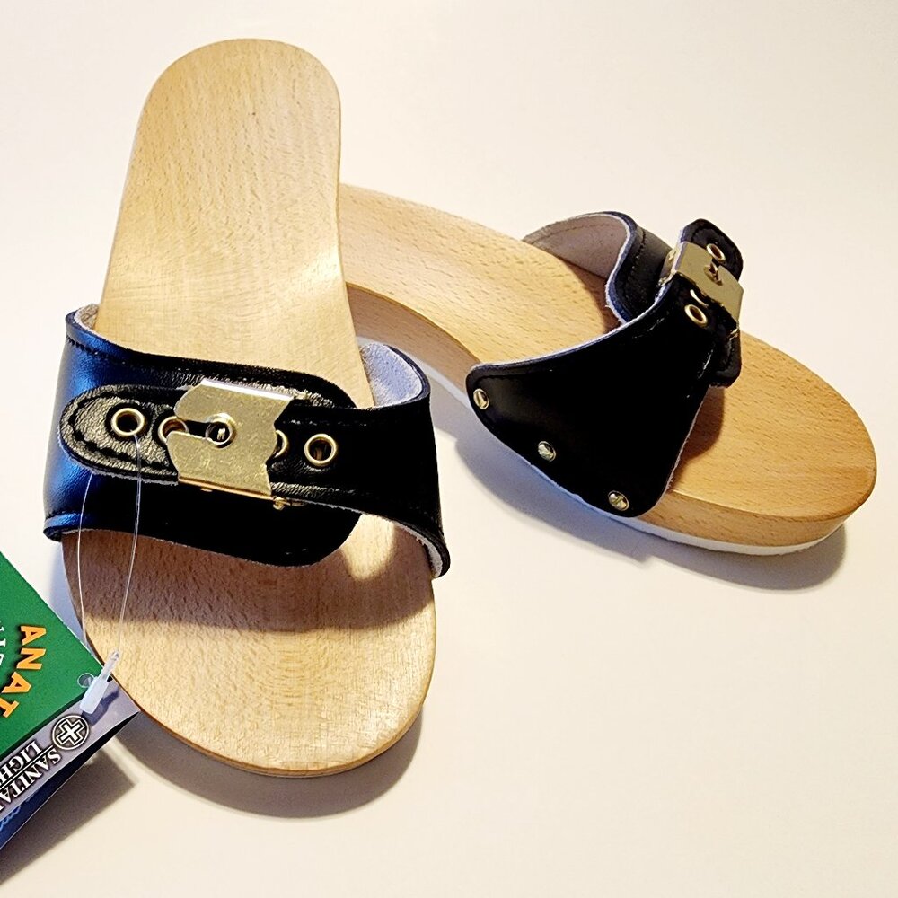 DR SCHOLL * STYLE * WOODEN CLOGS